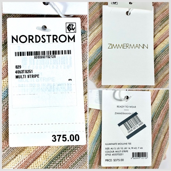 Zimmermann Illuminate Mouline Pleated Short Sleeve Sweater Tee US 10 NWT - Picture 7 of 17